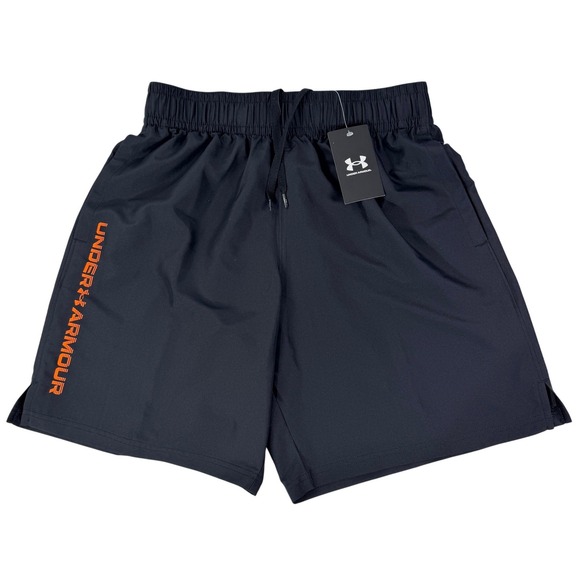 Under Armour Other - Under Armour Mens Tech Woven Wordmark Shorts Black Orange 1383356 Medium NWT